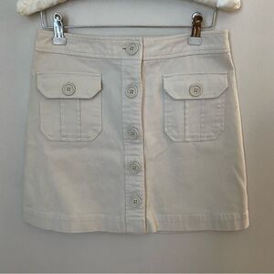 Gap Skirt Khaki Button Front Y2K Summer 2003 Pockets Neutral Trendy Casual